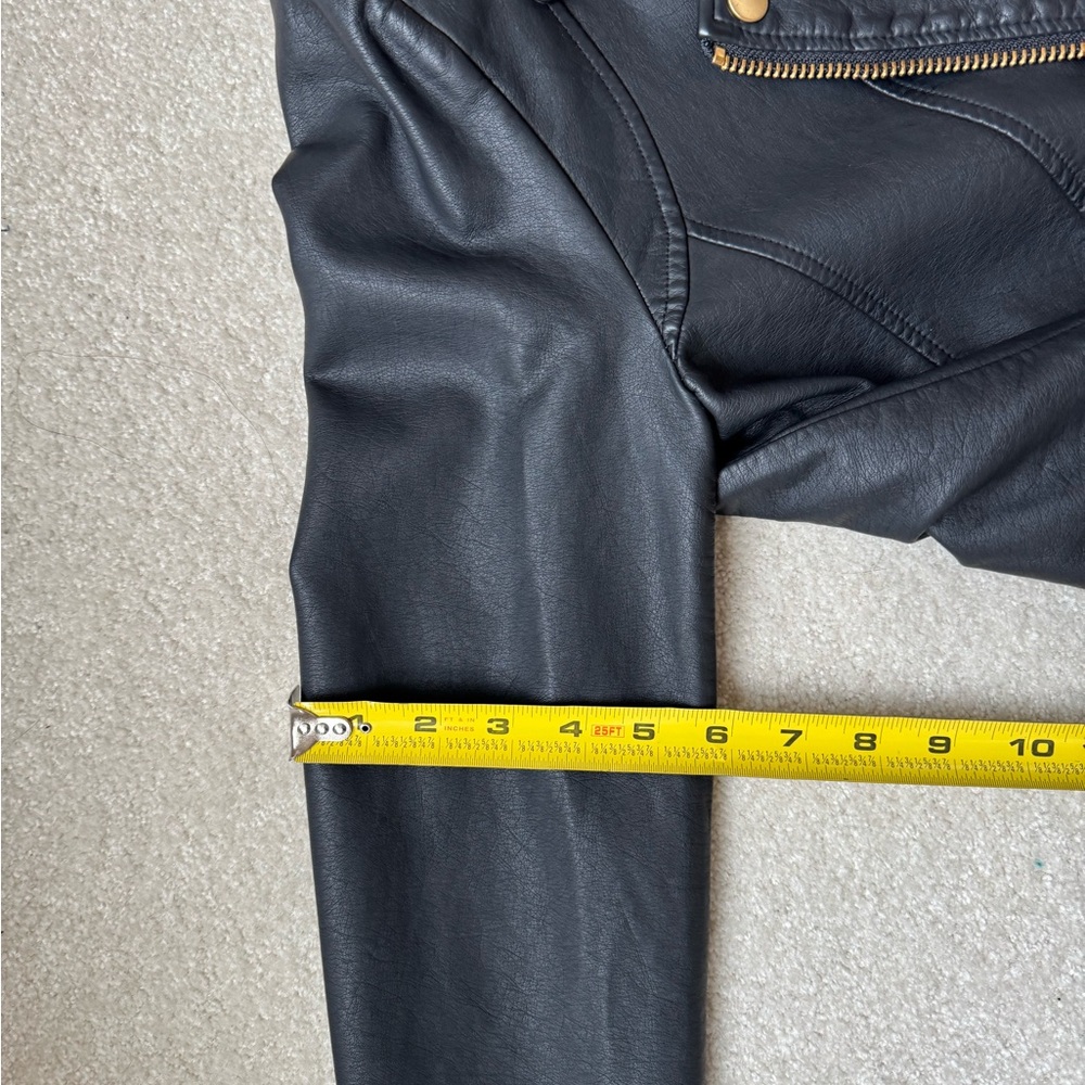 Free People Black PU Leather Jacket with Gold Accents - Picture 10 of 10